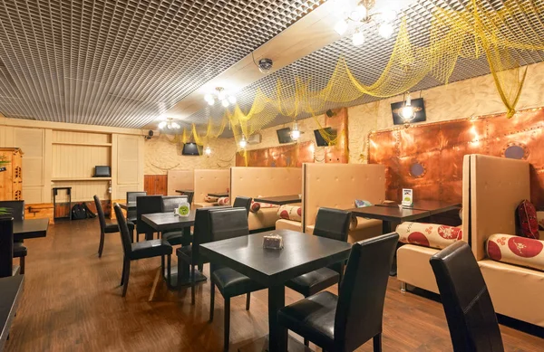 Moskau August 2014 Innenraum Des Nachtclubs Pirat Restaurantbereich Mit Hohen — Stockfoto