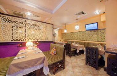 Moskova - Eylül 2014: Oryantal Restoran 