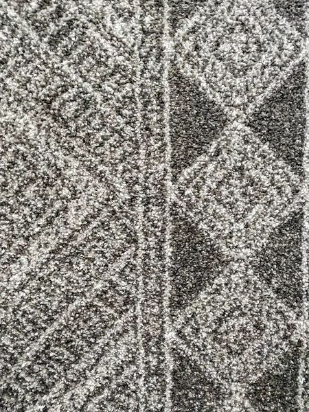 Interesante patrón abstracto de diseño moderno de alfombras de lana y algodón con textura esponjosa y cálida para el suelo interior del hogar —  Fotos de Stock