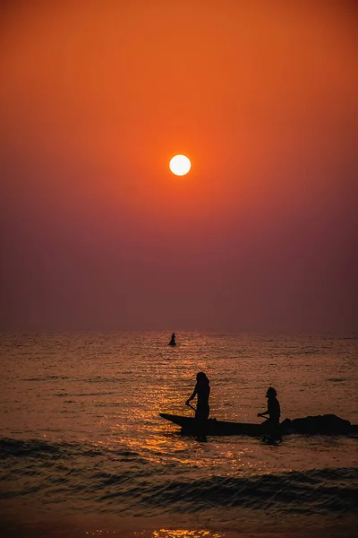 Sunrise Time Durante Viaggio Rinfrescante Mente Anima Parte Divertimento Spiaggia — Foto Stock