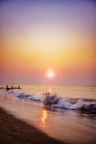 Sunrise time during traveling for refreshing mind and soul apart from fun to the seashore Beach around Asia, India. Odisa, India, very popular in eastern India.\