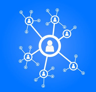 İnsanlar bağlanma. Sosyal ağ kavramı. Vektör çizim