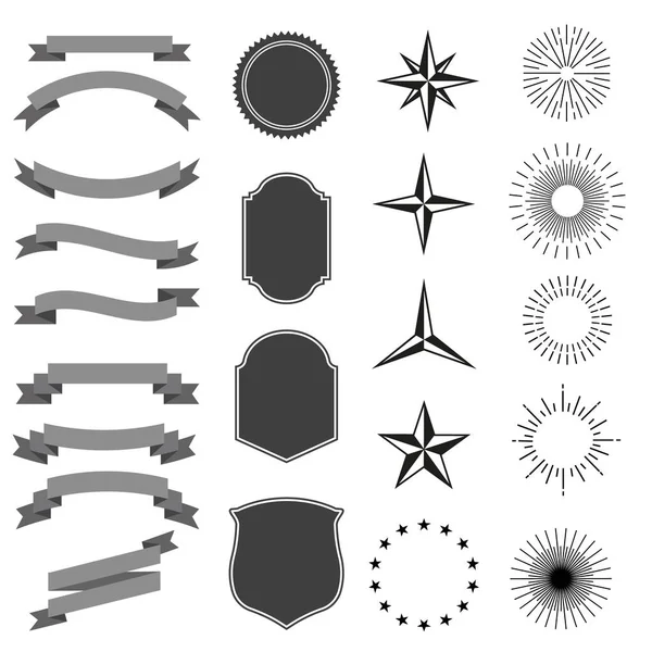 Set of vintage styled design icons. Vector illustration.