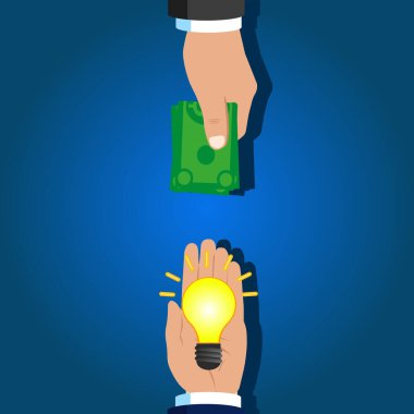 Para ticareti için fikir alışverişi. Vektör illüstrasyonu.