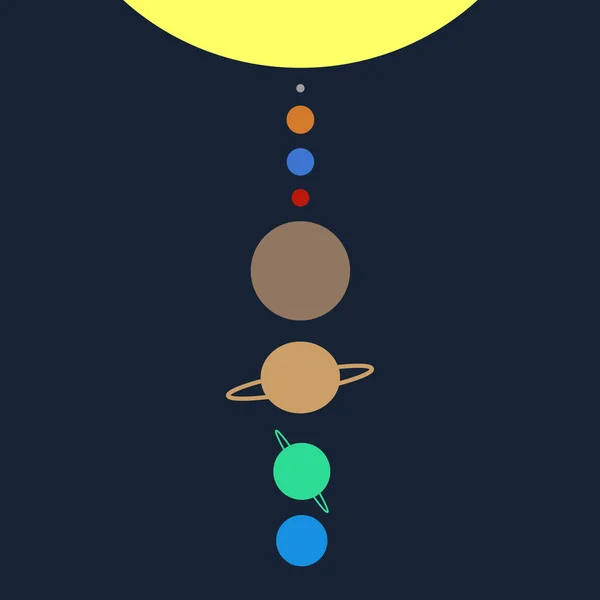 A Naprendszer bolygóinak vektoros illusztrációja. Lapos kialakítás. — Stock Vector