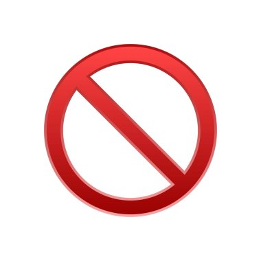 Boş Yasak tabelası. Beyaz arka planda resim. Vektör.