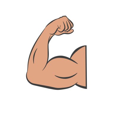 Flexing bicep muscle strength or arm. Vector. clipart