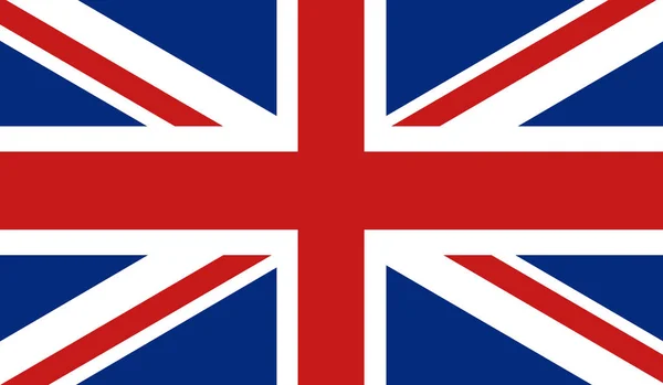 British flag with exact dimensions and colours. Vector illustration. — ストックベクタ