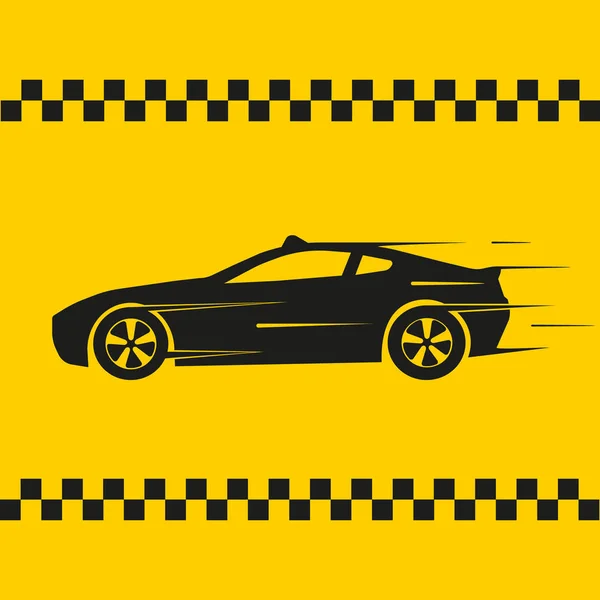 Ilustración vectorial del logo del taxi sobre fondo amarillo . — Vector de stock
