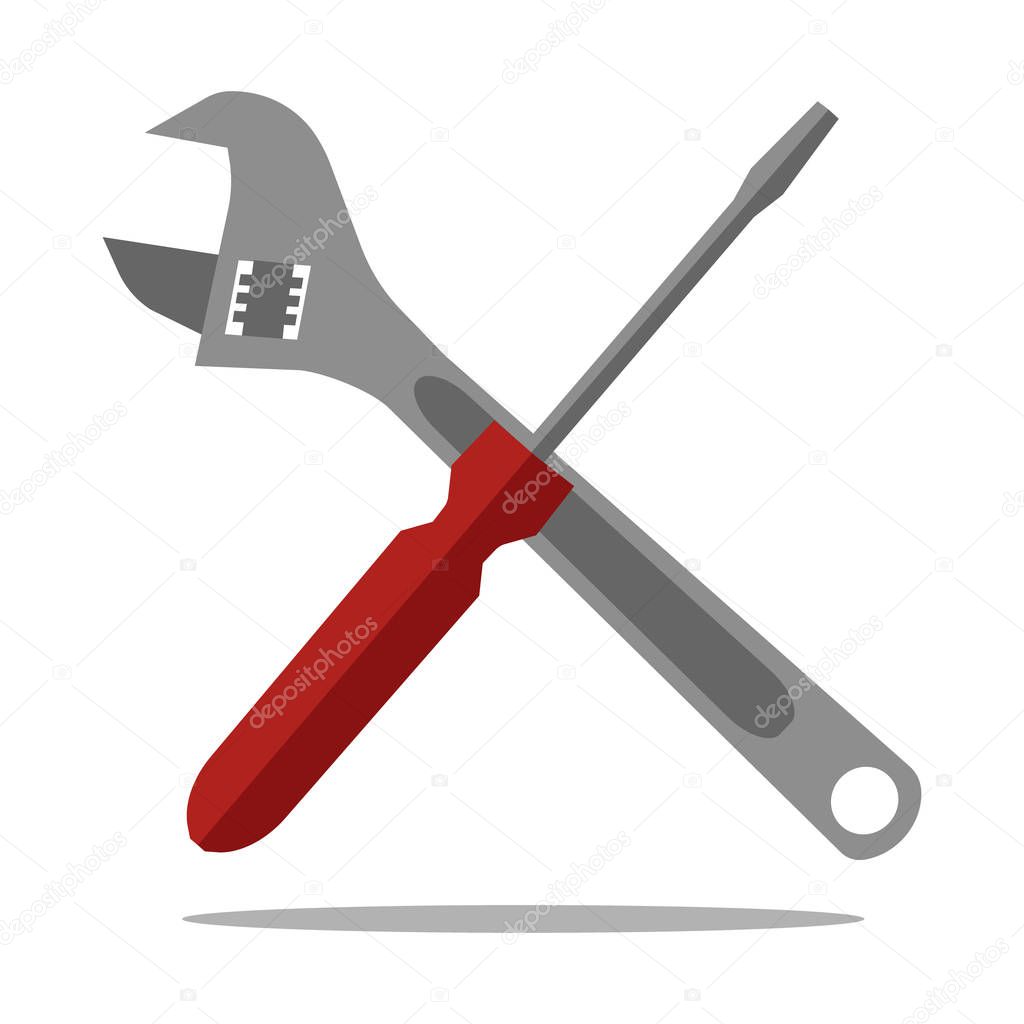 Tools Icon flat style isolated on white background. Vector illustration.