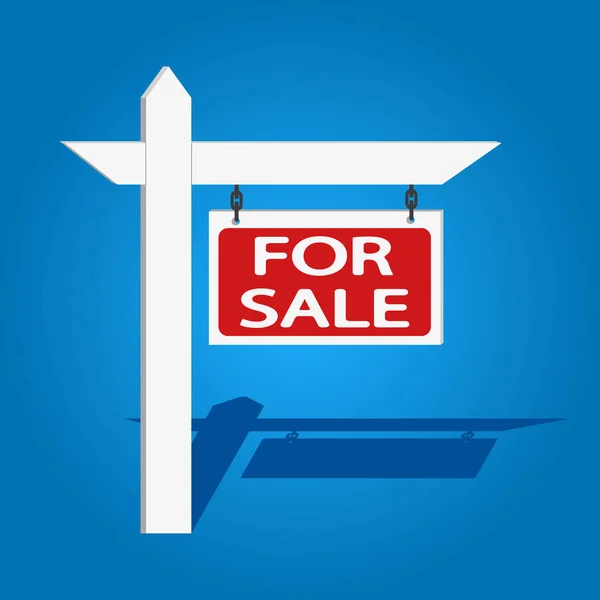 Vendesi cartello in legno. Comprare o affittare casa. Illustrazione vettoriale . — Vettoriale Stock
