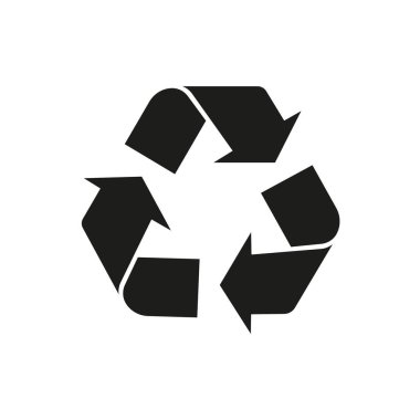 Beyaz arkaplanda geri dönüşüm işareti izole edildi. Vektör illüstrasyonu,