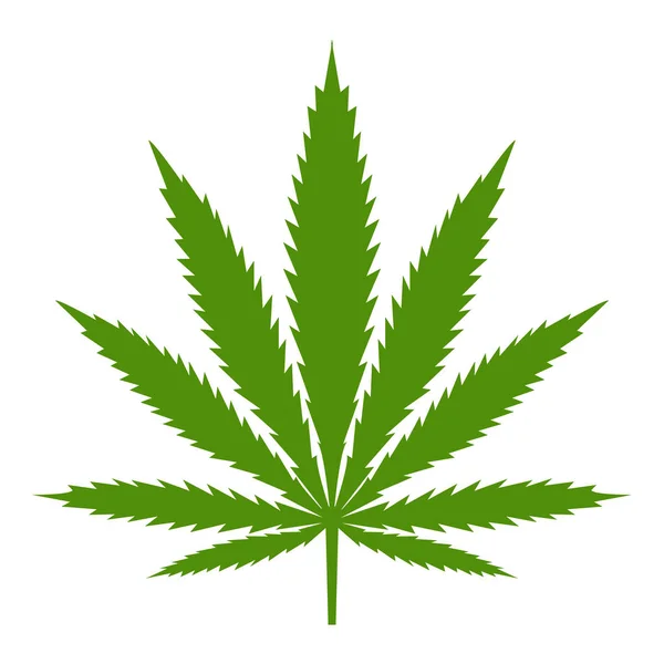 Cannabis teken illustratie. Vector. Groen pictogram op witte achtergrond. — Stockvector