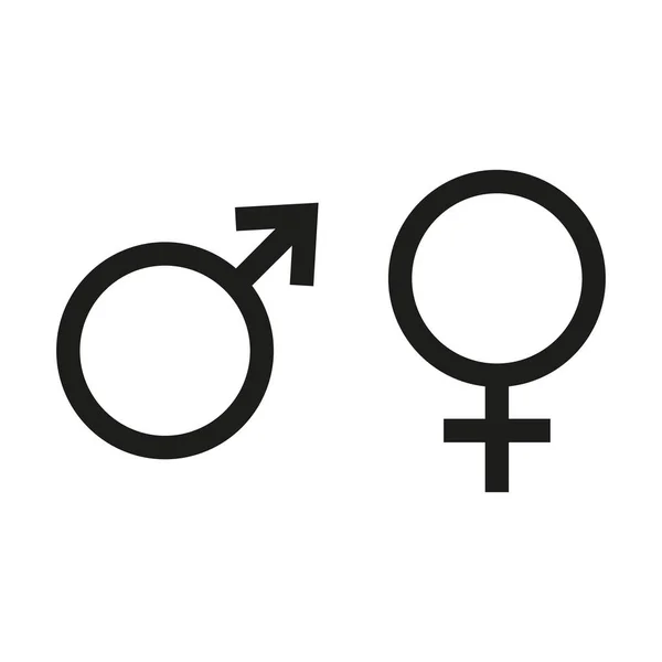 男性と女性のシンボルのベクトルイラスト。隔離。. — ストックベクタ