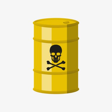Barrel icon with a chemical substance. Vector illustration. clipart