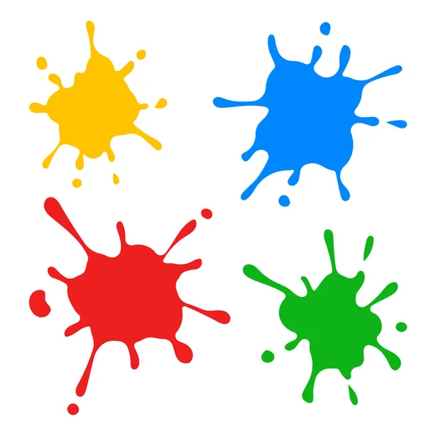 Ensemble vectoriel de taches colorées sur le fond blanc . — Image vectorielle