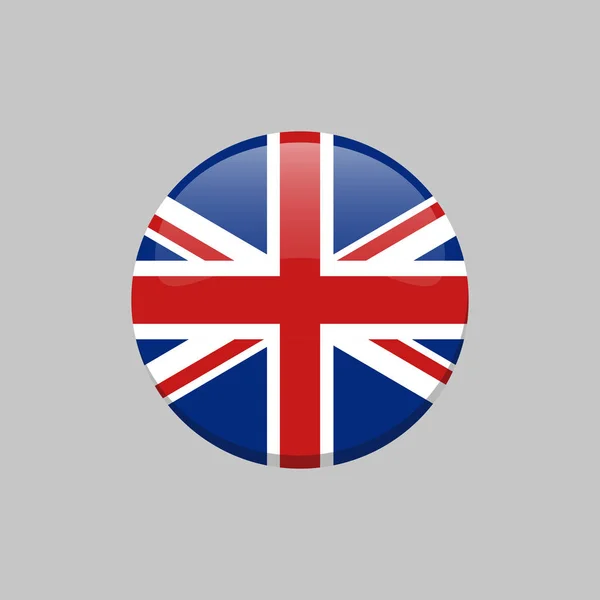 United Kingdom UK flag button, vector illustration. — Stock Vector