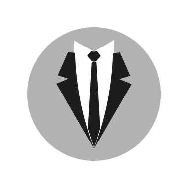 Kravatlı siyah takımın vektör illüstrasyonu.