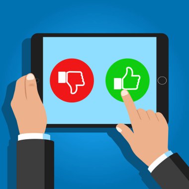 Web sitesi değerlendirme ve değerlendirme konsepti. Düz biçimli vektör illüstrasyonu.
