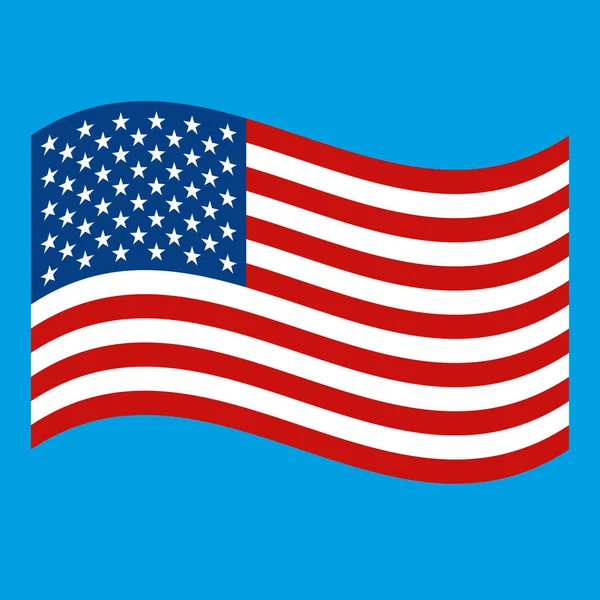 Vektorový obraz americké vlajky na modrém pozadí. Izolované. — Stockový vektor