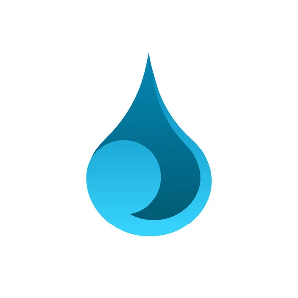 Vector illustration of blue water drop logo template. — Stock Vector