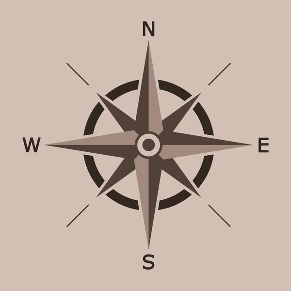 Vector llustration of wind rose isolated. North.
