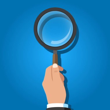 El çizimi büyüteç cam vektör.