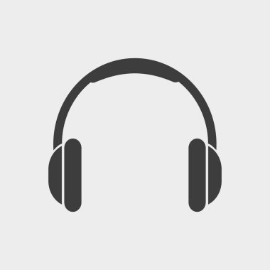 Kulaklıkların vektör illüstrasyonu basit bir simge. İzole edilmiş.