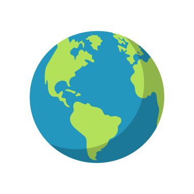 Dünya gezegeni, modern düz ikon. Vektör illüstrasyonu.