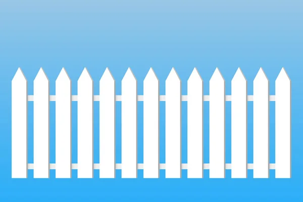 Wooden fence and on blue background. Vector illustration. — ストックベクタ
