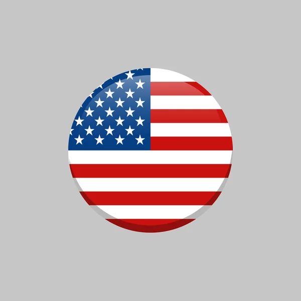 United State of America flag on button. Vector. — Stock Vector