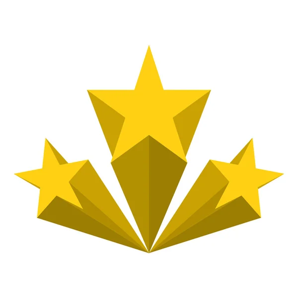 Tři zlaté ratingové hvězdy, vektorové eps10 ilustrace. — Stockový vektor