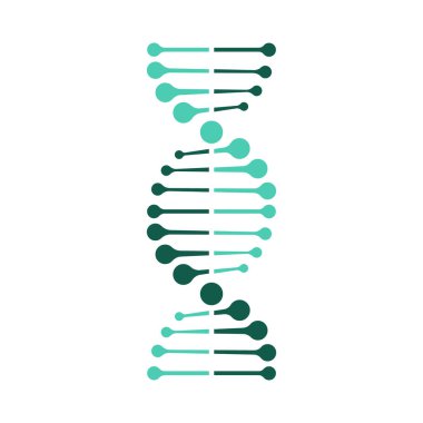 Renkli DNA ikonunun vektör iilüstrasyonu. İzole edilmiş.