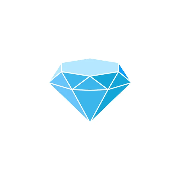 Ícone de diamante azul isolado no fundo branco. Ilustração vetorial . — Vetor de Stock