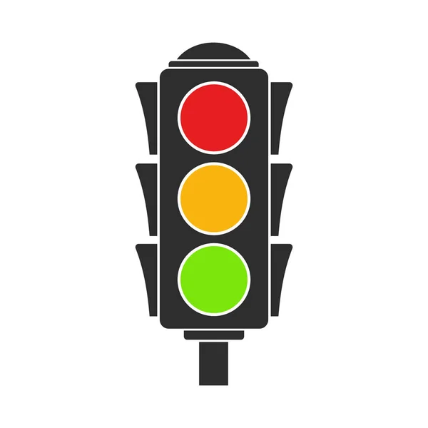 Ilustração vetorial do ícone do semáforo plano . — Vetor de Stock