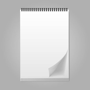 Gerçekçi kapalı defter a4 'ün vektör illüstrasyonu.