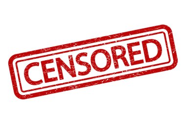 Grunge Ofis Damgası 'nda sansürlenmiş kelimeler var. Vektör.