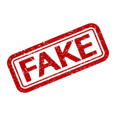 Sahte, vektör illüstrasyonlu Grunge kauçuk damgası.