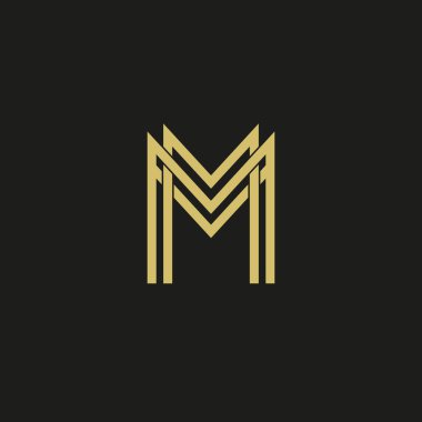 M harfi logo ikonu tasarımı. Vektör illüstrasyonu.