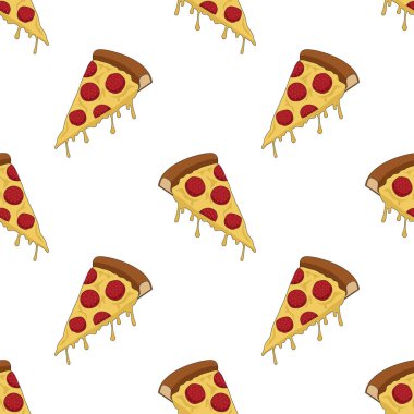 Beyaz arka planda kusursuz pizza dilimleri. Vektör.