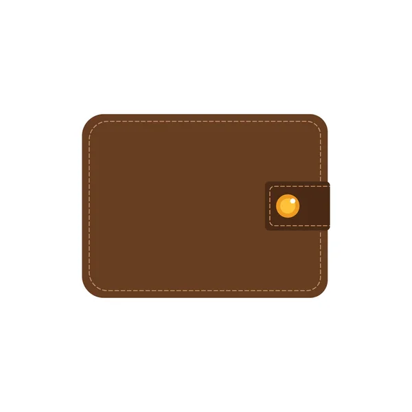 Icon of a beautiful wallet with money in flat style. — Stock Vector