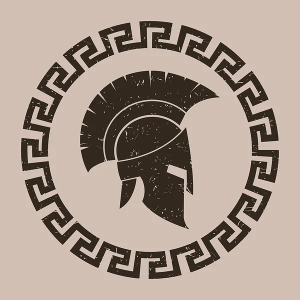 Ancient Greek helmet. Dirty texture. illustration. Vector. — Stock Vector