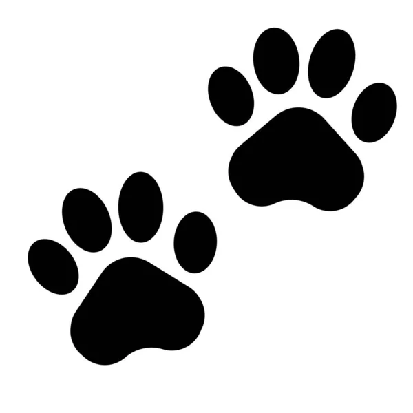Black paw print icon on white background. Vector illustration. — Stock Vector