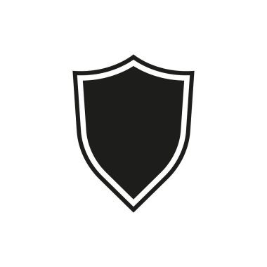 Kalkan simgesi tasarımının vektör illüstrasyonu. İzole edilmiş.