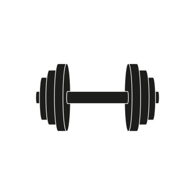 Dambıl ağırlık simgesinin vektör çizimi. İzole edilmiş.