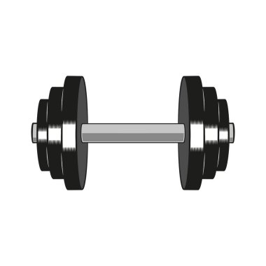 Eğitim için siyah halterin vektör illüstrasyonu.