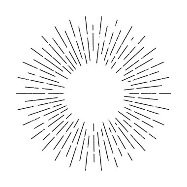 Vintage güneş patlaması tasarımının vektör çizimi. İzole edilmiş.