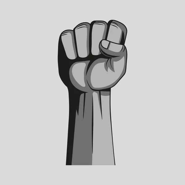 Fist revolution on a grey background. Vector illustration. — Stock Vector