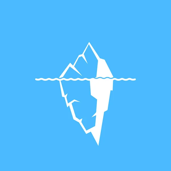 Ilustração vetorial de iceberg no fundo azul. Ícone . — Vetor de Stock