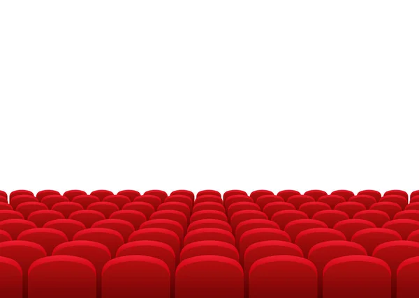 有红色座位的电影院礼堂。 病媒。 被隔离了. — 图库矢量图片